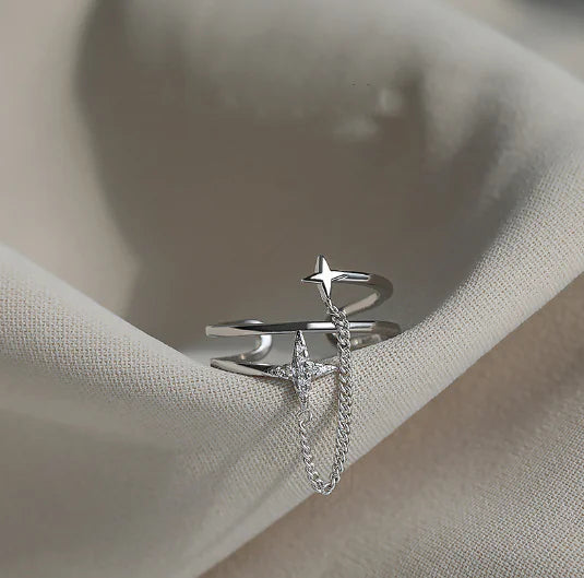 Double-Layer Chain Meteor Ring for Women - High Fashion