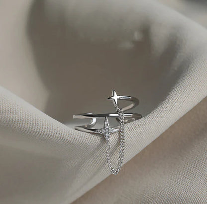 Double-Layer Chain Meteor Ring for Women - High Fashion