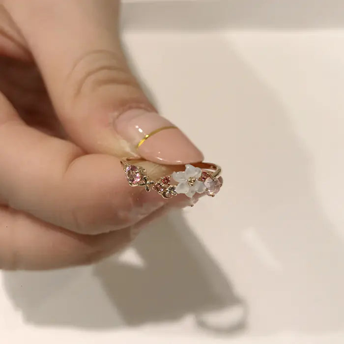 Japanese Luxury 925 Silver Rose Gold Shell Ring