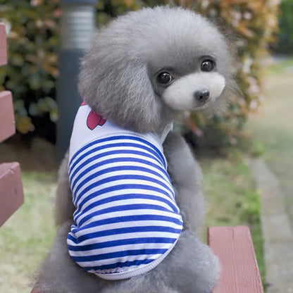 Striped Print Costume for Small Teddy Poodle Pomeranian