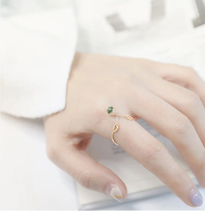 14K Gold-Plated Green Phantom Ring for Women