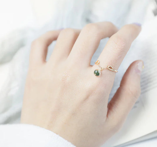 14K Gold-Plated Green Phantom Ring for Women