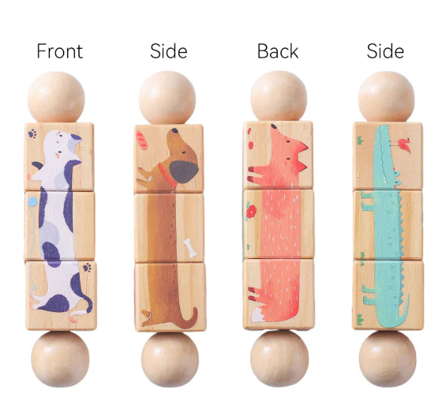 Kids' Handbell Wooden Animal Puzzle