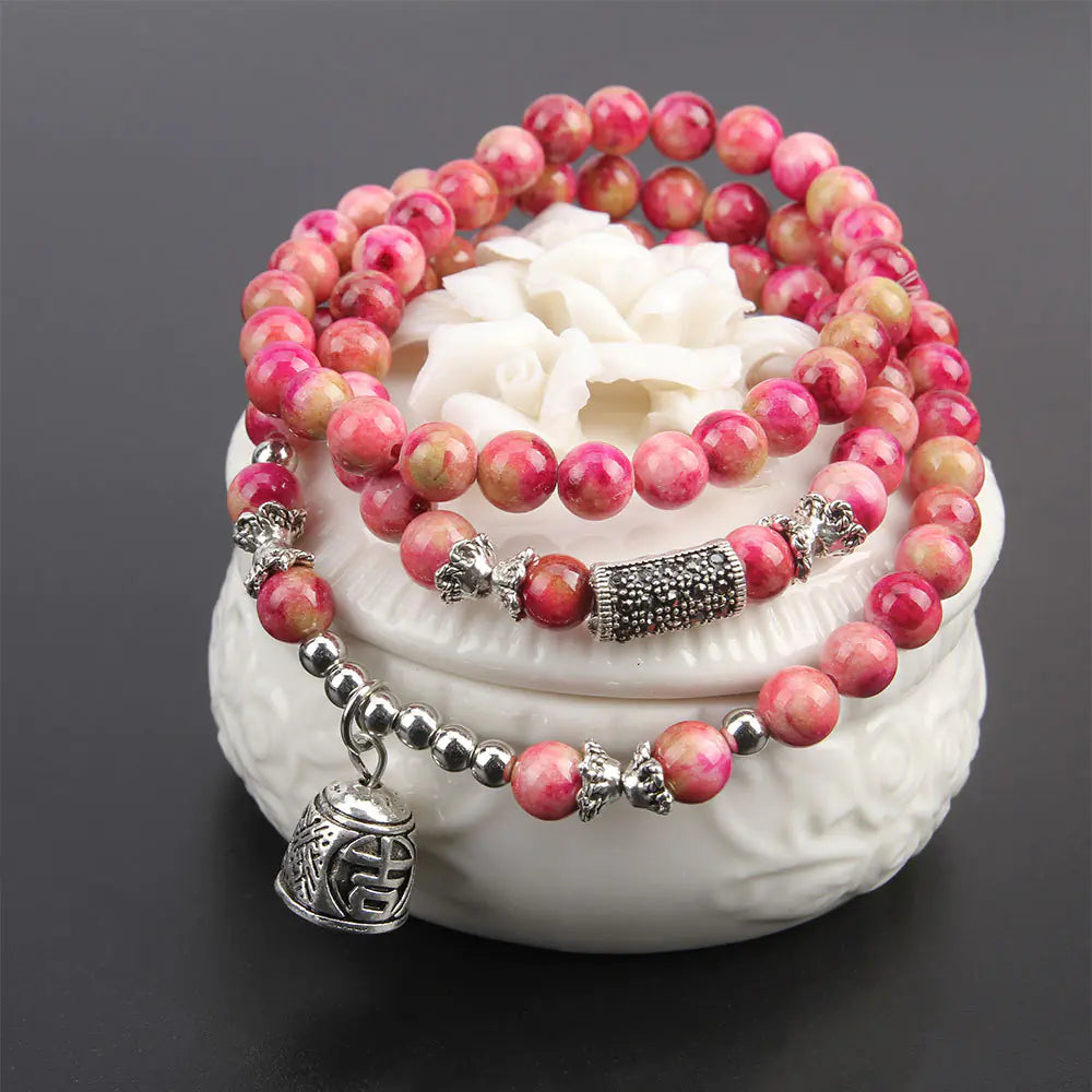Korean Style Natural Stone Pixiu Beaded Bracelet for Women