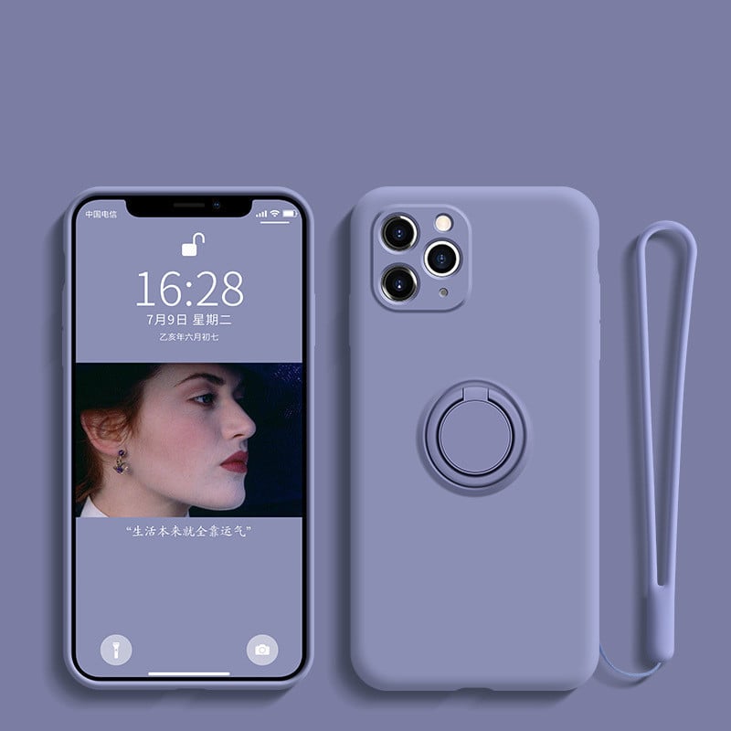 Silicone Grip Shell for iPhone - Ring Feature
