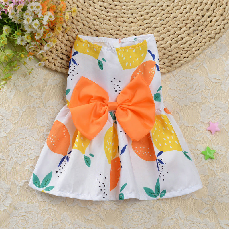 Cute Floral Princess Dress for Teddy Dogs