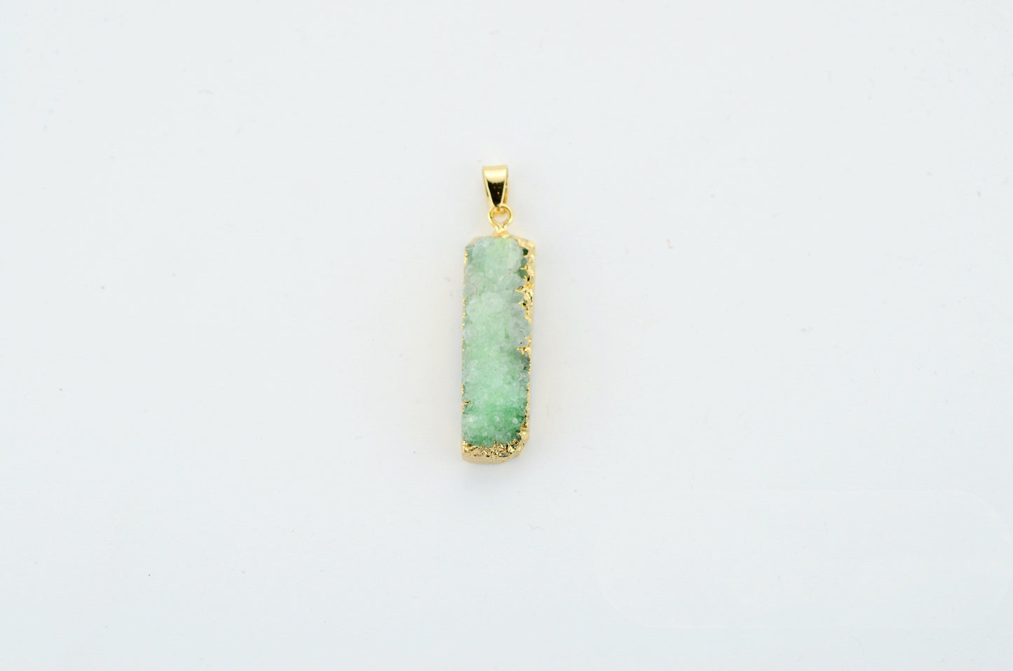 Natural Stone Pendant Rectangular Cluster Necklace