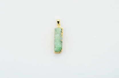 Natural Stone Pendant Rectangular Cluster Necklace
