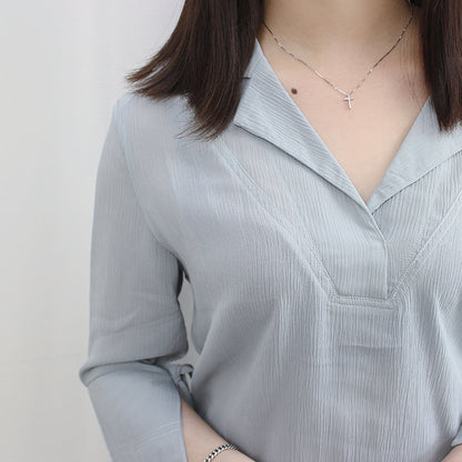 S925 Silver Minimalist Cross Box Chain Necklace