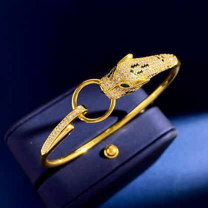 Ringarmband med roséguldleopard och diamant