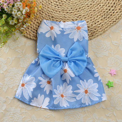 Cute Floral Princess Dress for Teddy Dogs