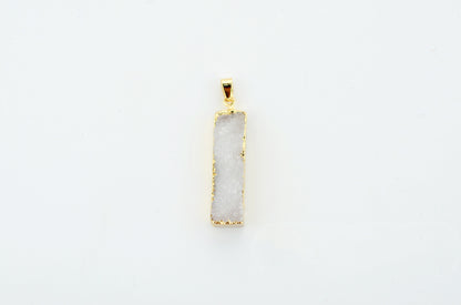 Natural Stone Pendant Rectangular Cluster Necklace
