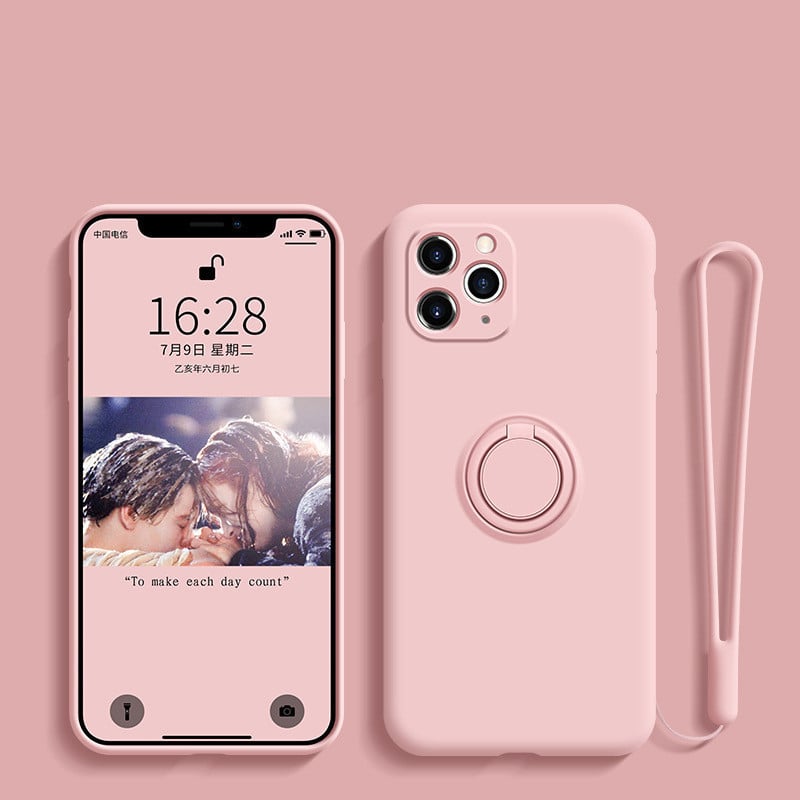 Silicone Grip Shell for iPhone - Ring Feature