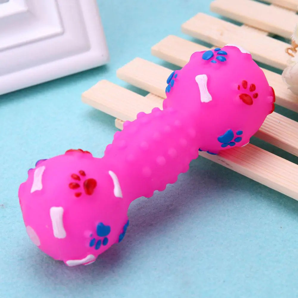 Interactive TPR Dumbbell Dog Chew Toy for Teeth Cleaning