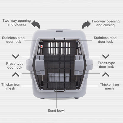 Portable Pet Airline Carrier for Dogs and Cats