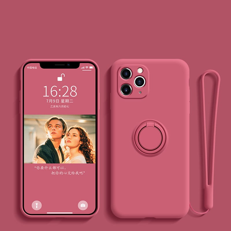 Silicone Grip Shell for iPhone - Ring Feature