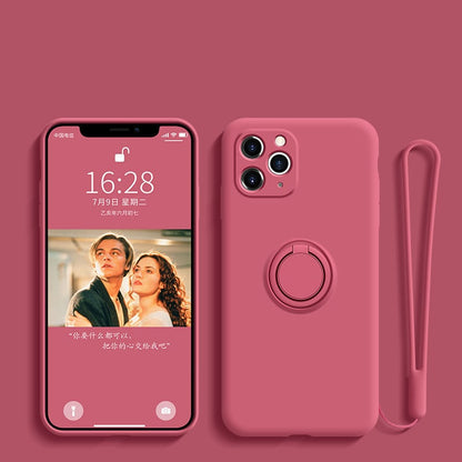 Silicone Grip Shell for iPhone - Ring Feature