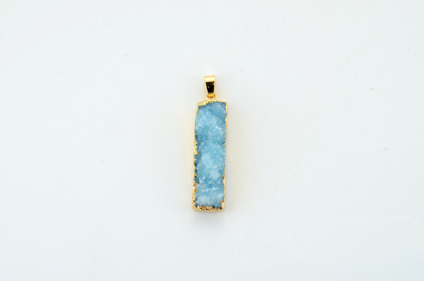 Natural Stone Pendant Rectangular Cluster Necklace