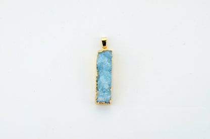 Natural Stone Pendant Rectangular Cluster Necklace
