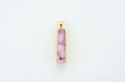 Natural Stone Pendant Rectangular Cluster Necklace
