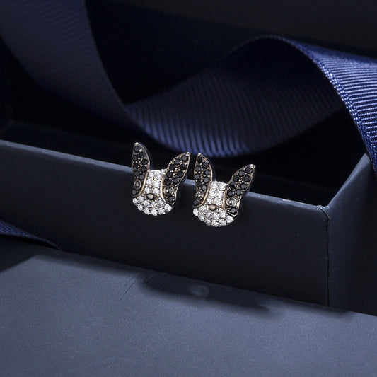 Cute Silver Dog Earrings - Simple and Sweet Design
