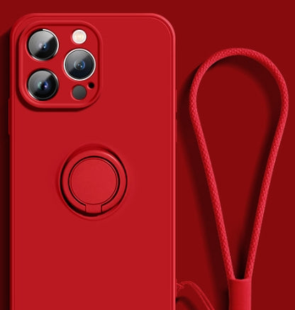 Silicone Grip Shell for iPhone - Ring Feature