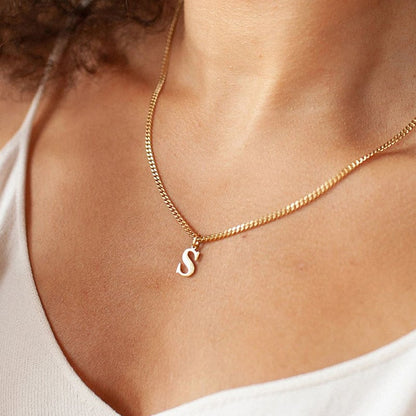 14K halsband i rostfritt stål med 26 bokstäver