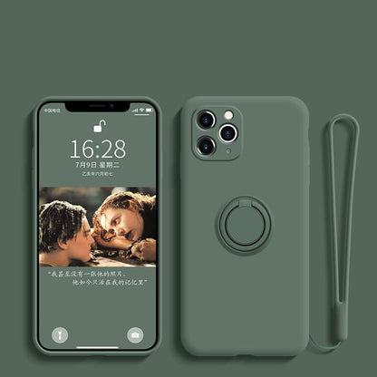 Silicone Grip Shell for iPhone - Ring Feature