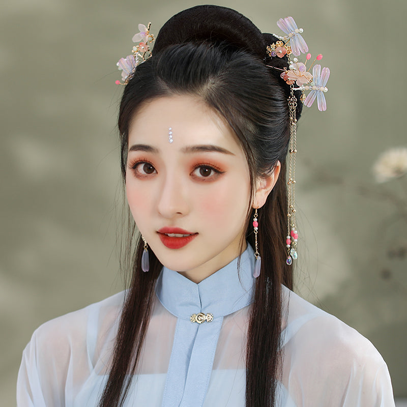 Traditionella Hanfu-tillbehör med tofsar och hårnålsset