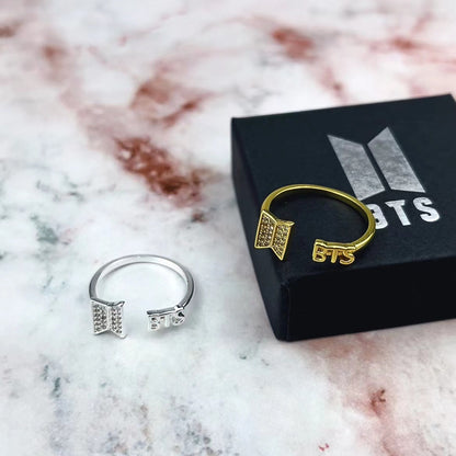 BTS Elegant Adjustable Diamond Ring in Gold/Silver