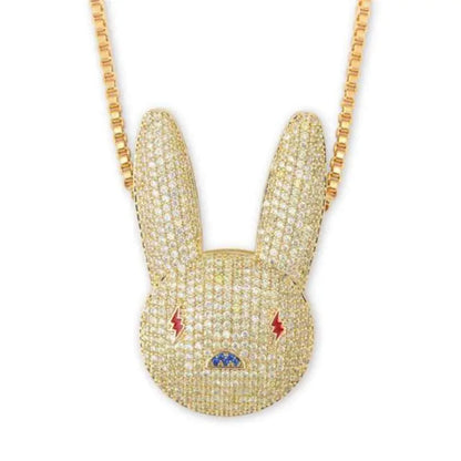 Hiphop Mode Zirkon Kaninhänge Halsband