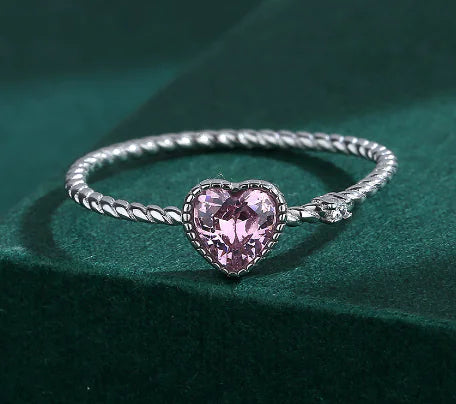 Twisted Rope Crystal Ring for Ladies