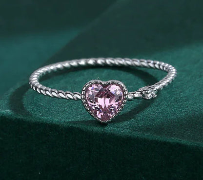 Twisted Rope Crystal Ring for Ladies