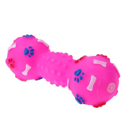 Interactive TPR Dumbbell Dog Chew Toy for Teeth Cleaning