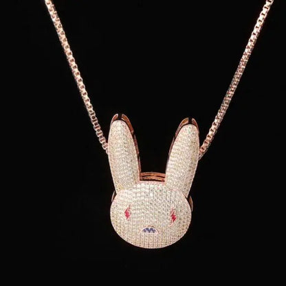 Hiphop Mode Zirkon Kaninhänge Halsband