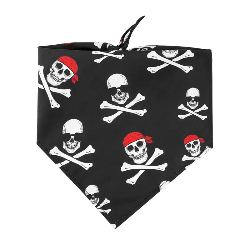 Enkelt lager Halloween-bandana med dödskalle och hund