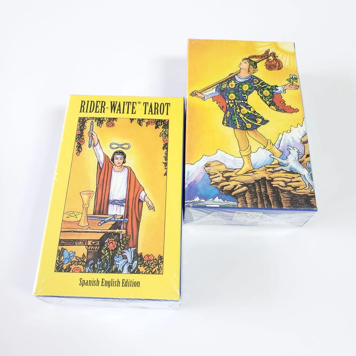 Tvåspråkiga Knight Tarotkort på engelska och spanska