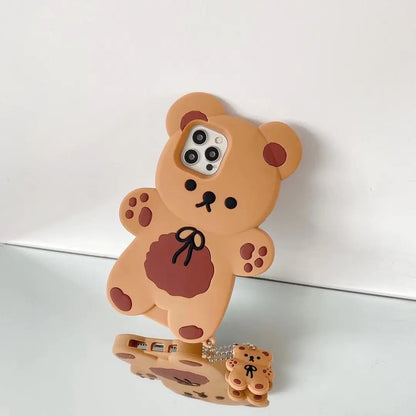 Teddy Bear Cartoon Soft Silicone Phone Case