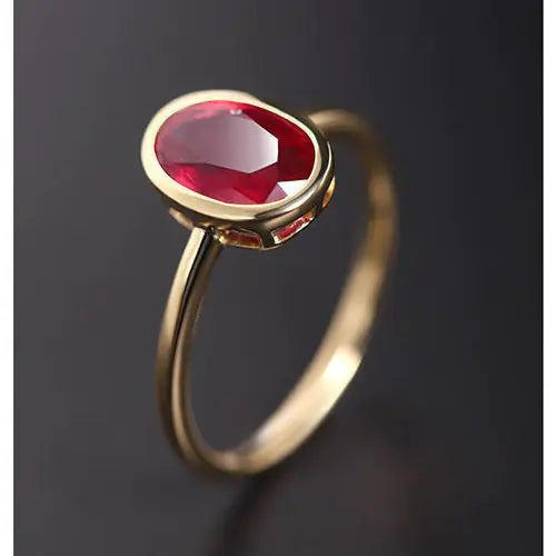 S925 Silver Fashion Ring with Imitation Ruby