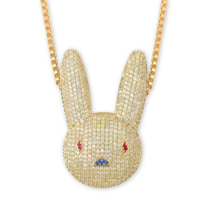 Hiphop Mode Zirkon Kaninhänge Halsband