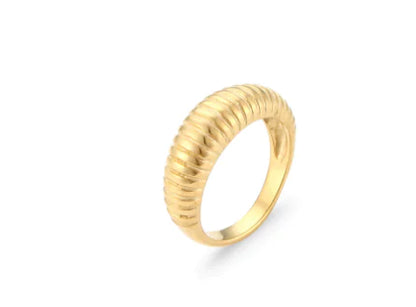 Gold Pinstripe Ring for Women's Fashion